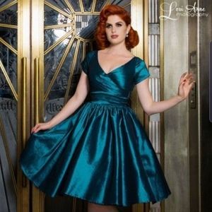 Pinup Couture Ava Swing Dress in Teal XS